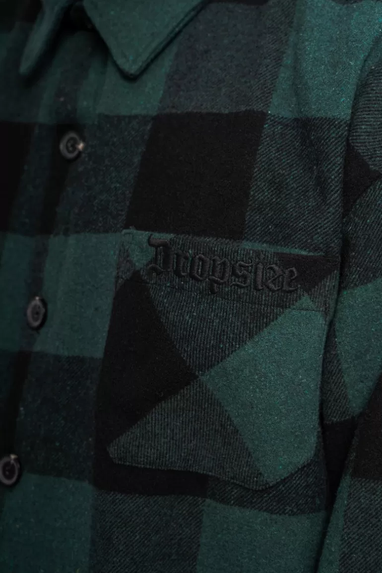 heavy_flannel_jacket_black_green_4.webp New Dropsize Heavy Flannel Jacket Black Green