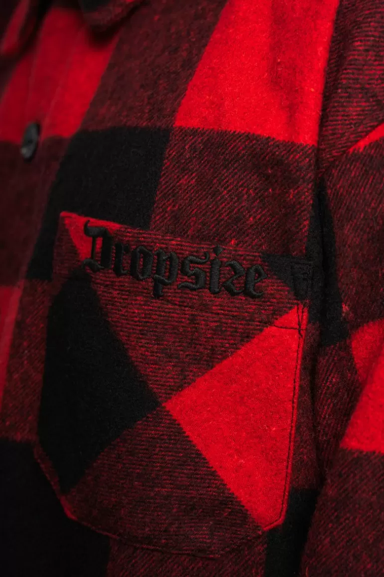 heavy_flannel_jacket_black_red_4.webp Cheap Dropsize Heavy Flannel Jacket Black Red