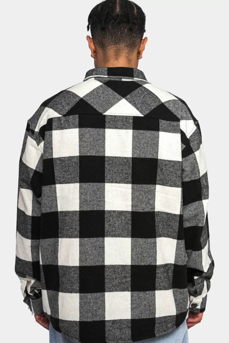 heavy_flannel_jacket_white_black_3.webp New Dropsize Heavy Flannel Jacket White Black