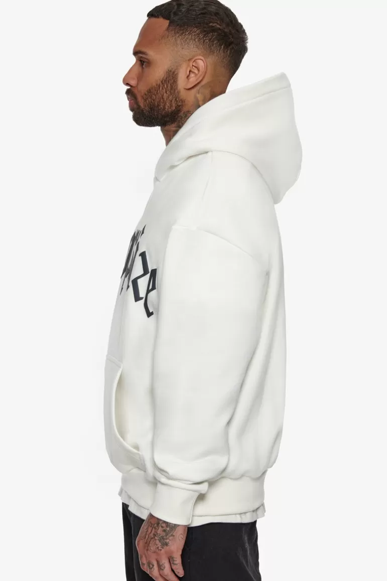 Outlet Dropsize Heavy Frontlogo Hoodie Cream / Grey