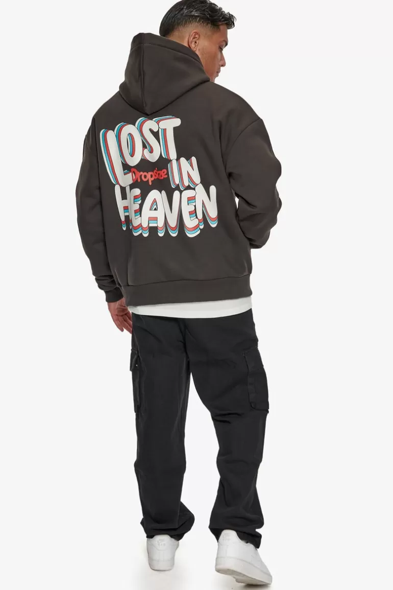 Discount Dropsize Heavy Oversize 3D Lost In Heaven Hoodie Washed Black