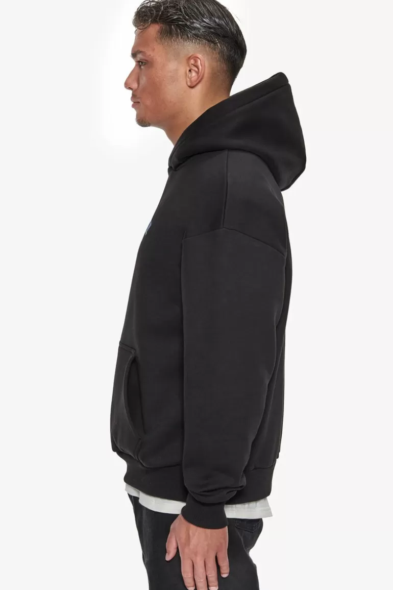 Online Dropsize Heavy Oversize Crew Athletic Hoodie Black