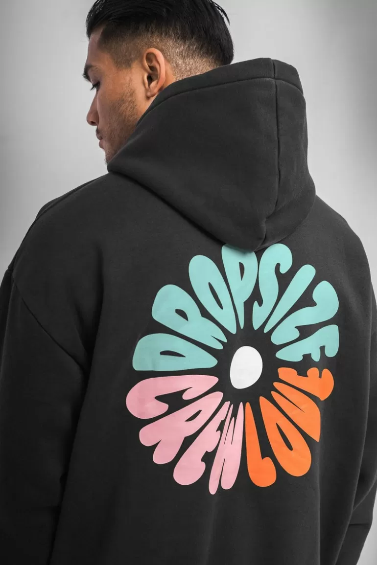 Discount Dropsize Heavy Oversize Crew Love Hoodie V2 Washed Black