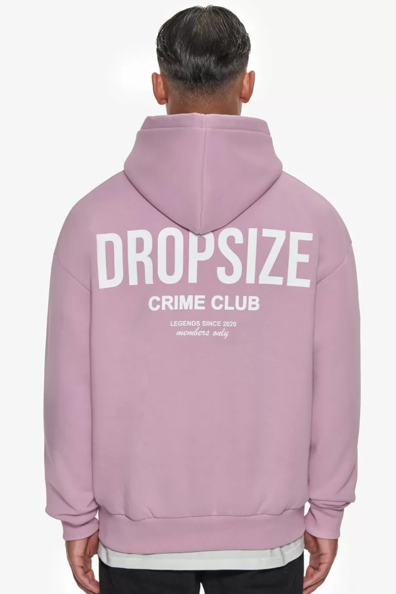 Hot Dropsize Heavy Oversize Crime Club Hoodie Lilac