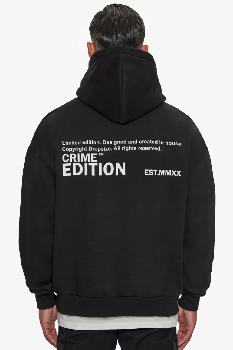 Online Dropsize Heavy Oversize Crime Edition Hoodie Black