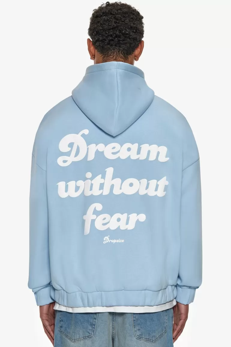 New Dropsize Heavy Oversize Dream Without Fear Zip Hoodie Baby Blue