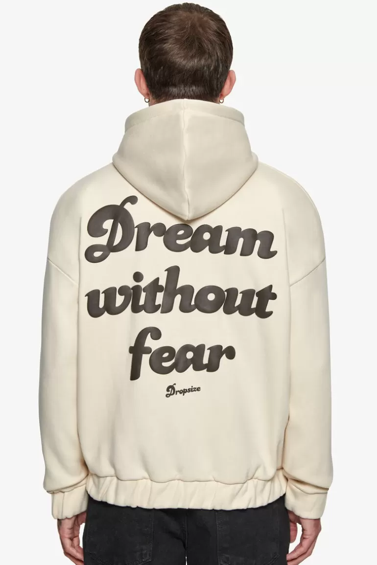 New Dropsize Heavy Oversize Dream Without Fear Zip Hoodie Coconut Milk