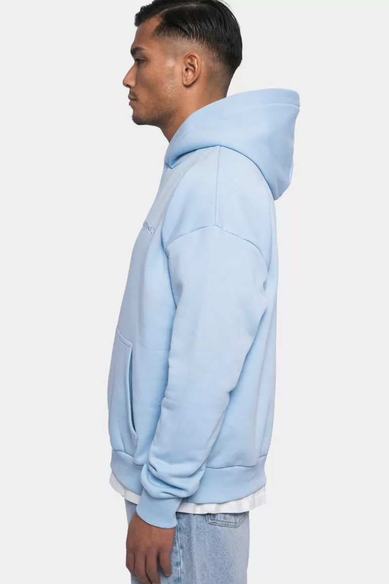 Shop Dropsize Heavy Oversize Embo Tone N Tone Hoodie Babyblue