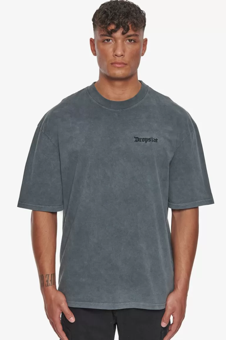 Shop Dropsize Heavy Oversize Embo T-Shirt Washed Grey