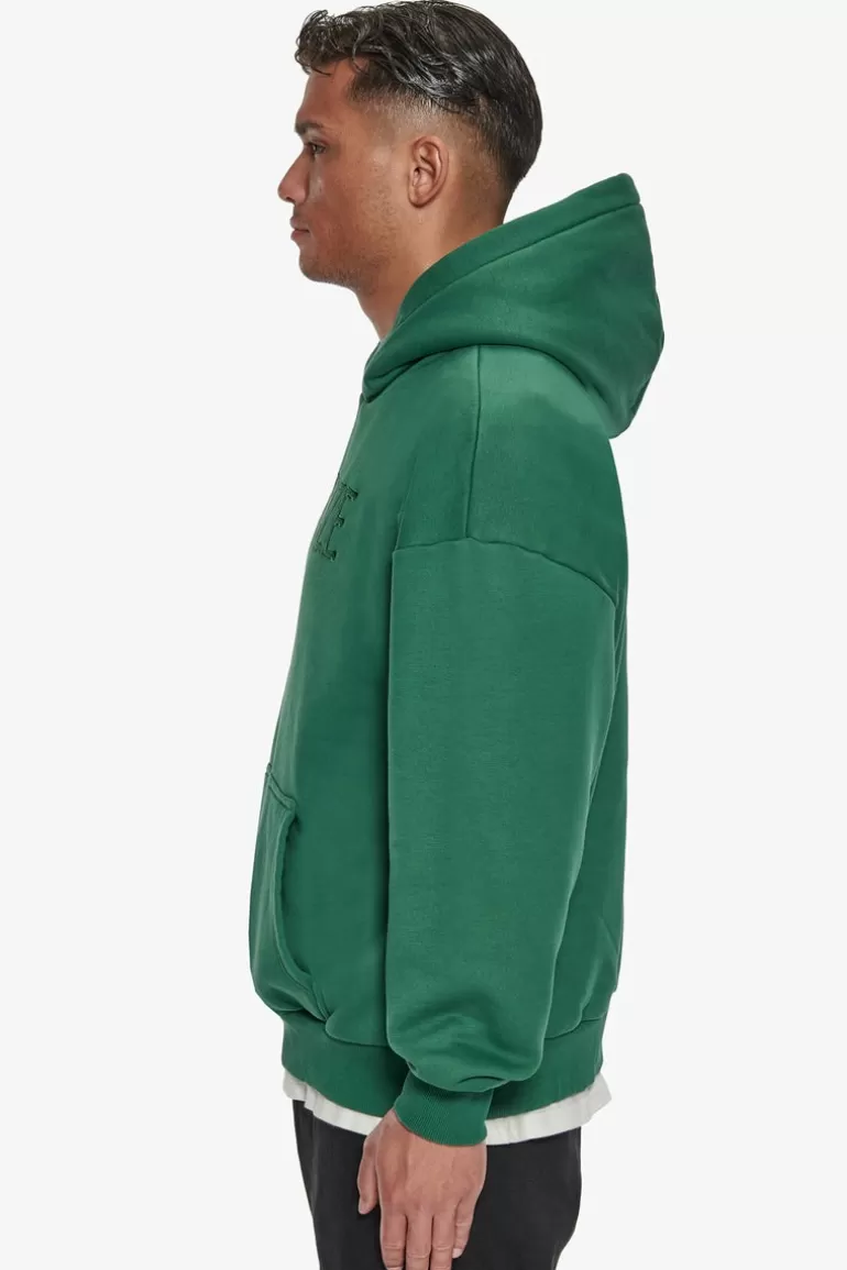 Shop Dropsize Heavy Oversize Flat Front Embo Hoodie Washed Green