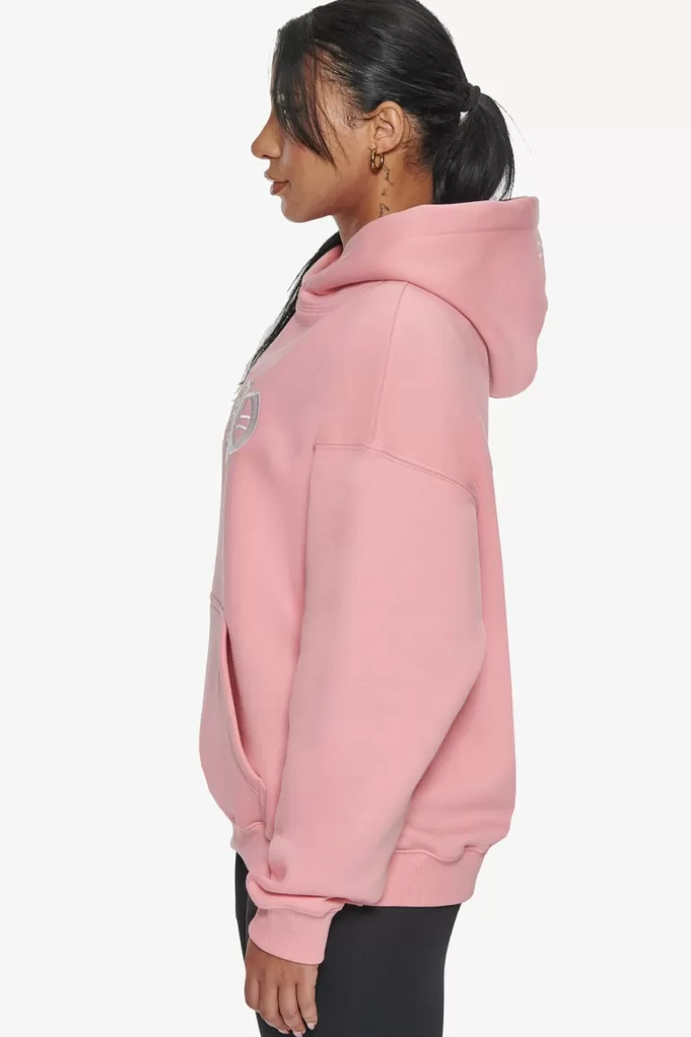 Discount Dropsize Heavy Oversize Front Logo Hoodie Pink