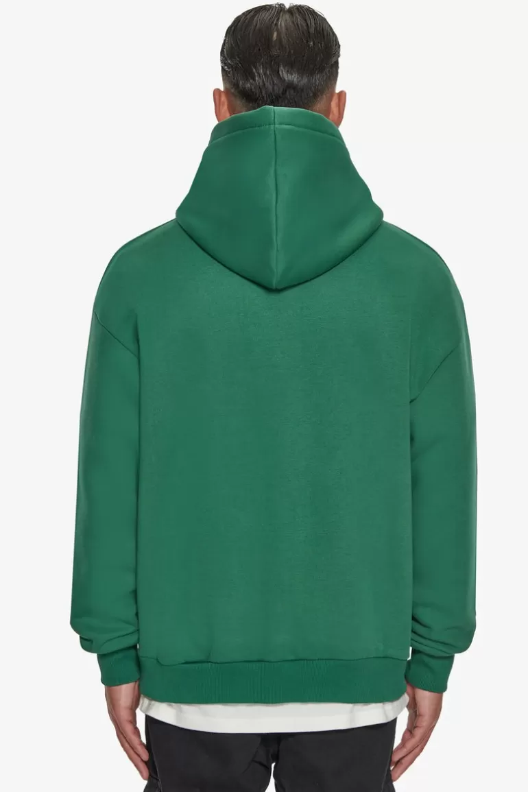 Discount Dropsize Heavy Oversize Frottee Embo Hoodie Washed Green / Cream