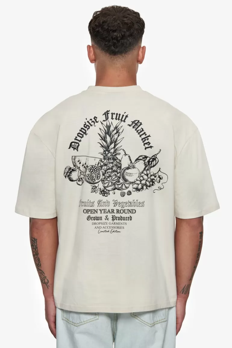 Fashion Dropsize Heavy Oversize Fruit Market T-Shirt Coconut Milk