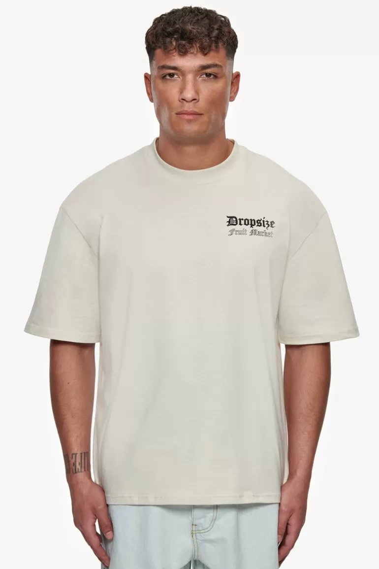 Fashion Dropsize Heavy Oversize Fruit Market T-Shirt Coconut Milk