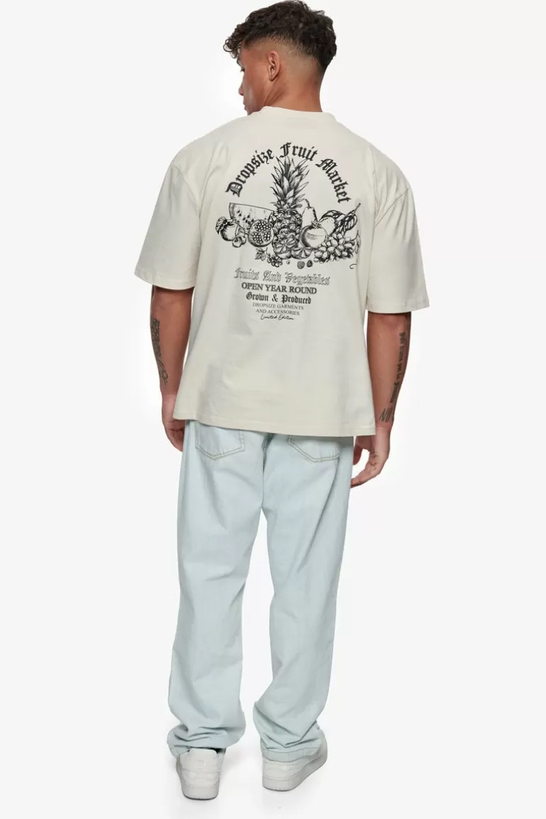 Fashion Dropsize Heavy Oversize Fruit Market T-Shirt Coconut Milk