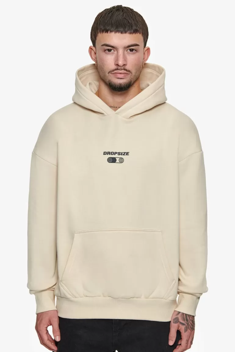 Shop Dropsize Heavy Oversize Hustle In Silence Hoodie Coconut Milk / Grey