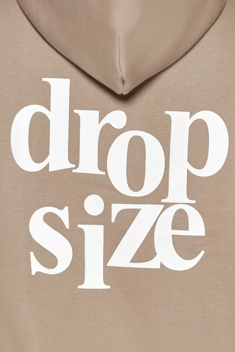 Online Dropsize Heavy Oversize Ladies Letters Hoodie Silver Mink / White