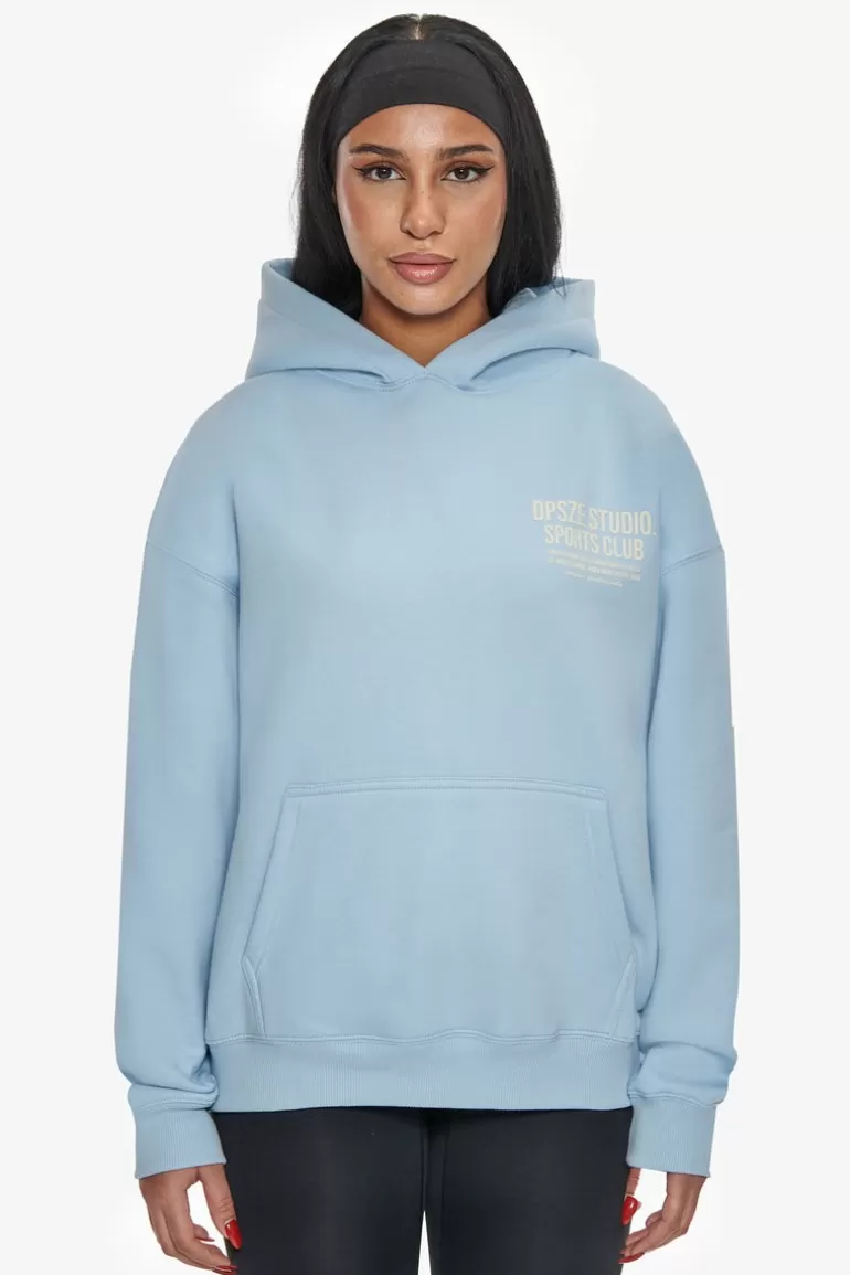 Hot Dropsize Heavy Oversize Ladies Sportsclub Hoodie Baby Blue