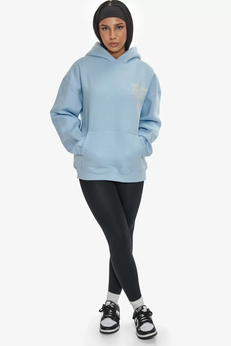 Hot Dropsize Heavy Oversize Ladies Sportsclub Hoodie Baby Blue
