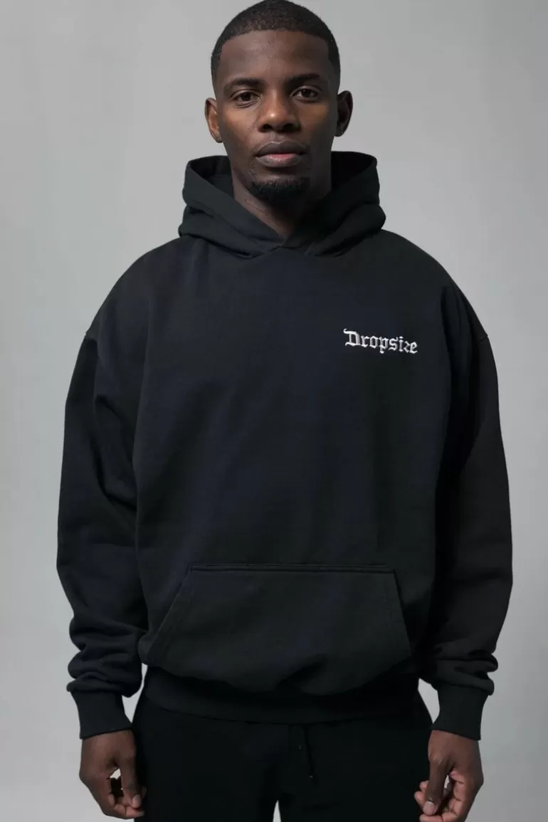 Sale Dropsize Heavy Oversize ''Legends Never Die'' Hoodie Washed Black