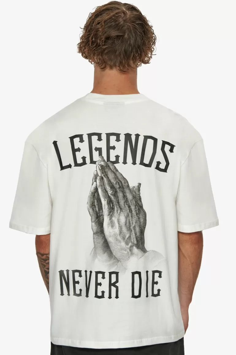 Best Dropsize Heavy Oversize Legends Never Die T-Shirt Cream White