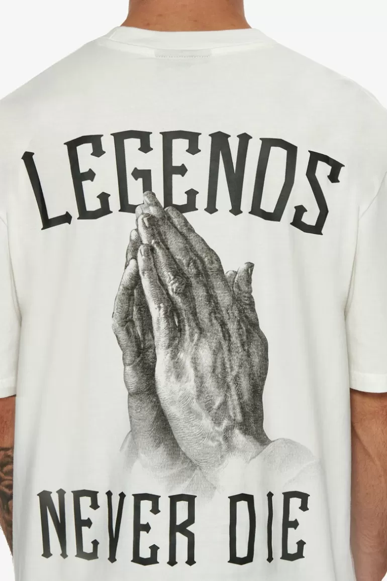 Best Dropsize Heavy Oversize Legends Never Die T-Shirt Cream White