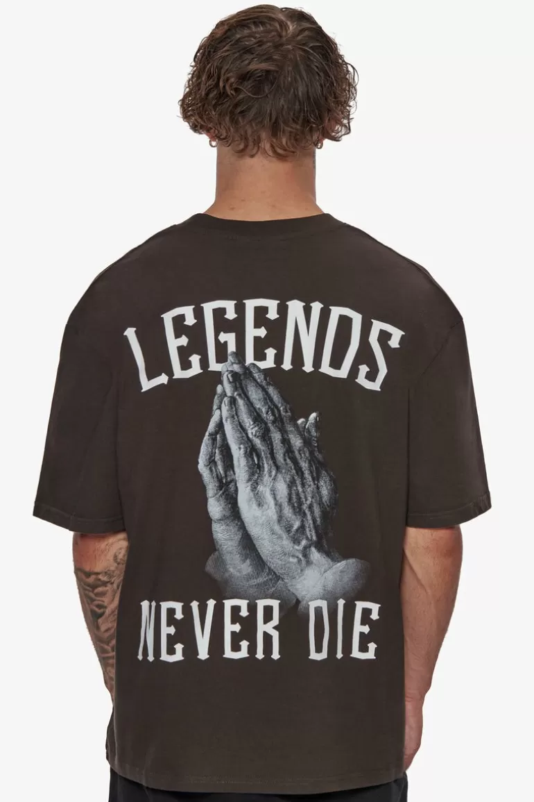 Cheap Dropsize Heavy Oversize Legends Never Die T-Shirt Washed Black