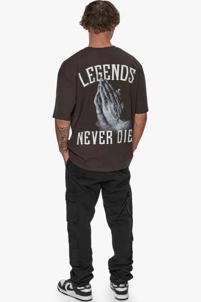 Cheap Dropsize Heavy Oversize Legends Never Die T-Shirt Washed Black