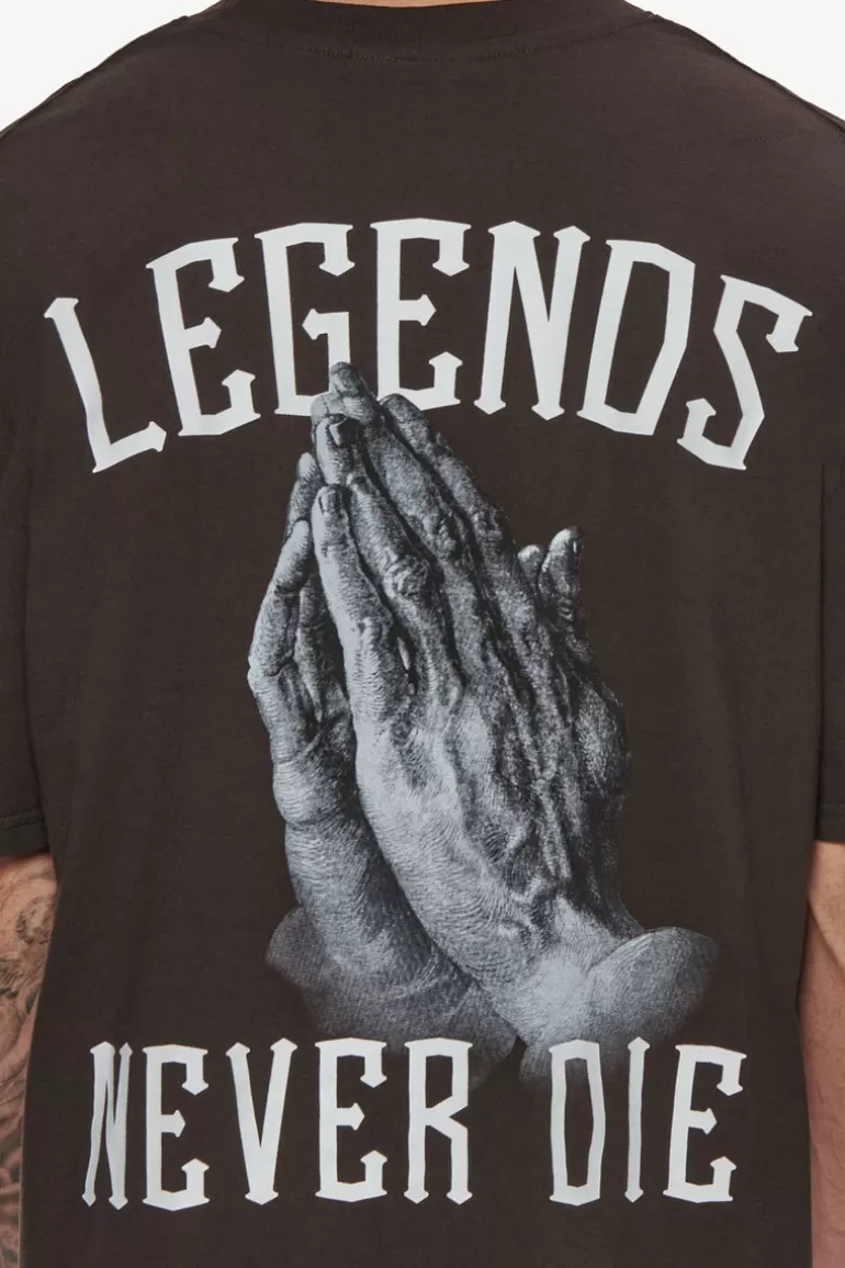 Cheap Dropsize Heavy Oversize Legends Never Die T-Shirt Washed Black