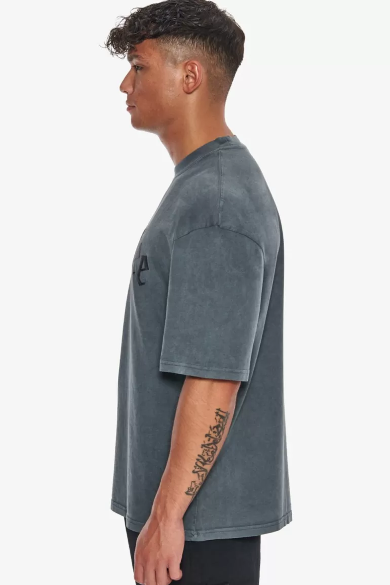Best Sale Dropsize Heavy Oversize Logo Puffer Print T-Shirt Washed Grey