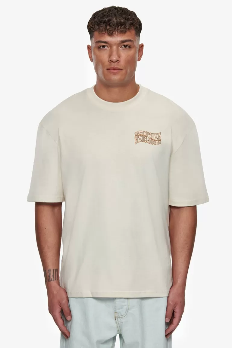 Best Sale Dropsize Heavy Oversize Mirrored Logo T-Shirt Coconut Milk