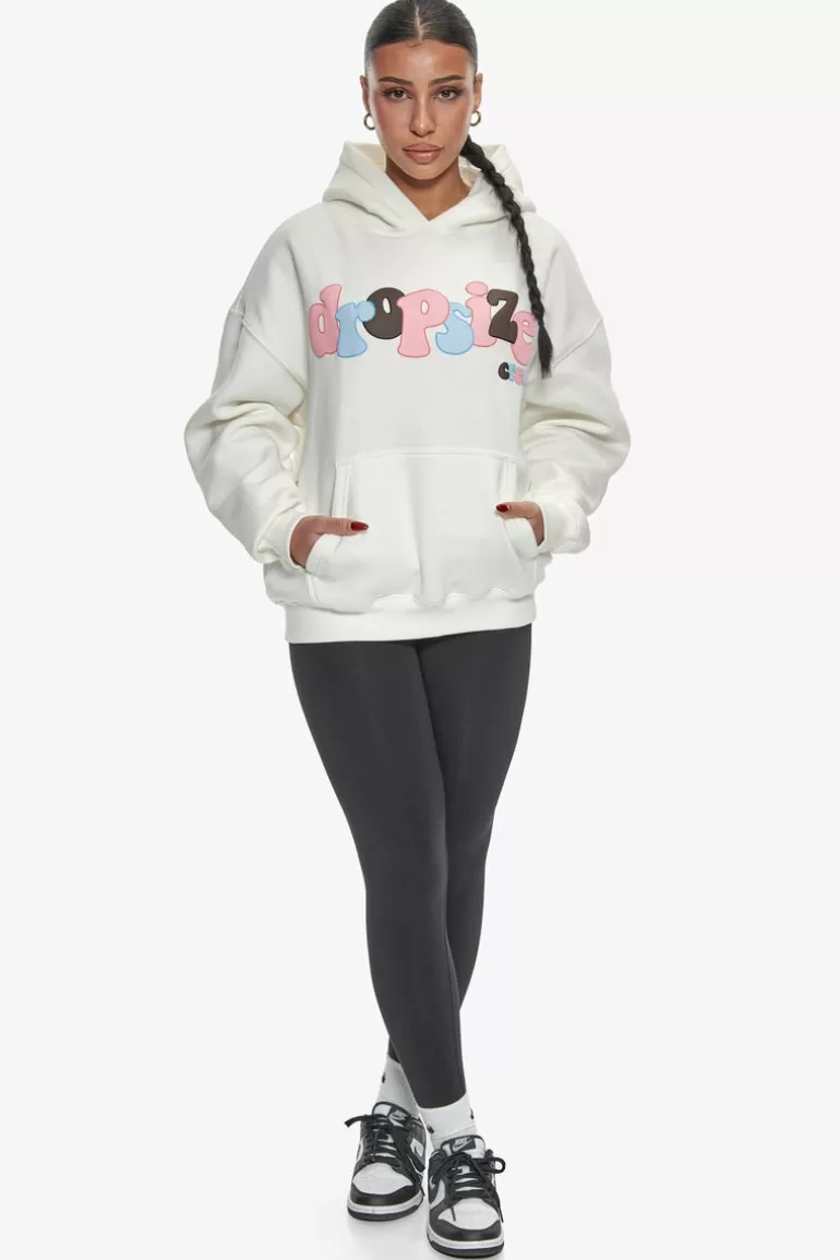 Hot Dropsize Heavy Oversize Mixed Colour Puffer Print Cream White