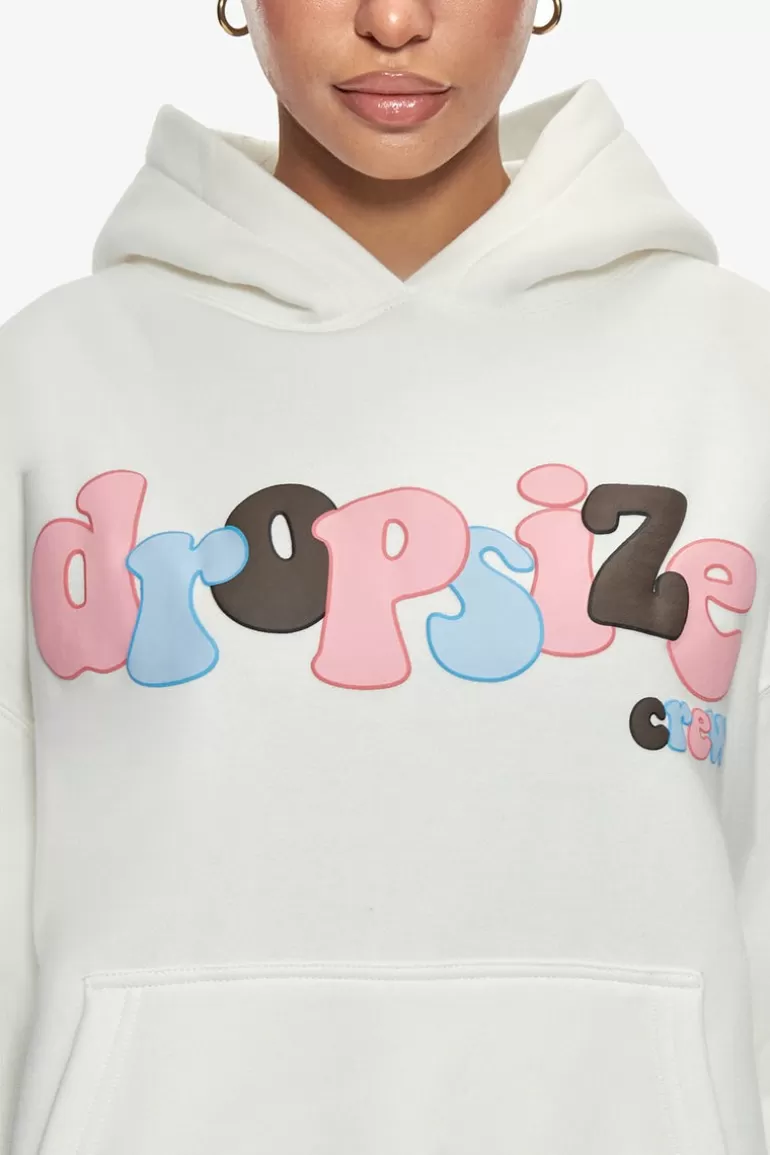 Hot Dropsize Heavy Oversize Mixed Colour Puffer Print Cream White