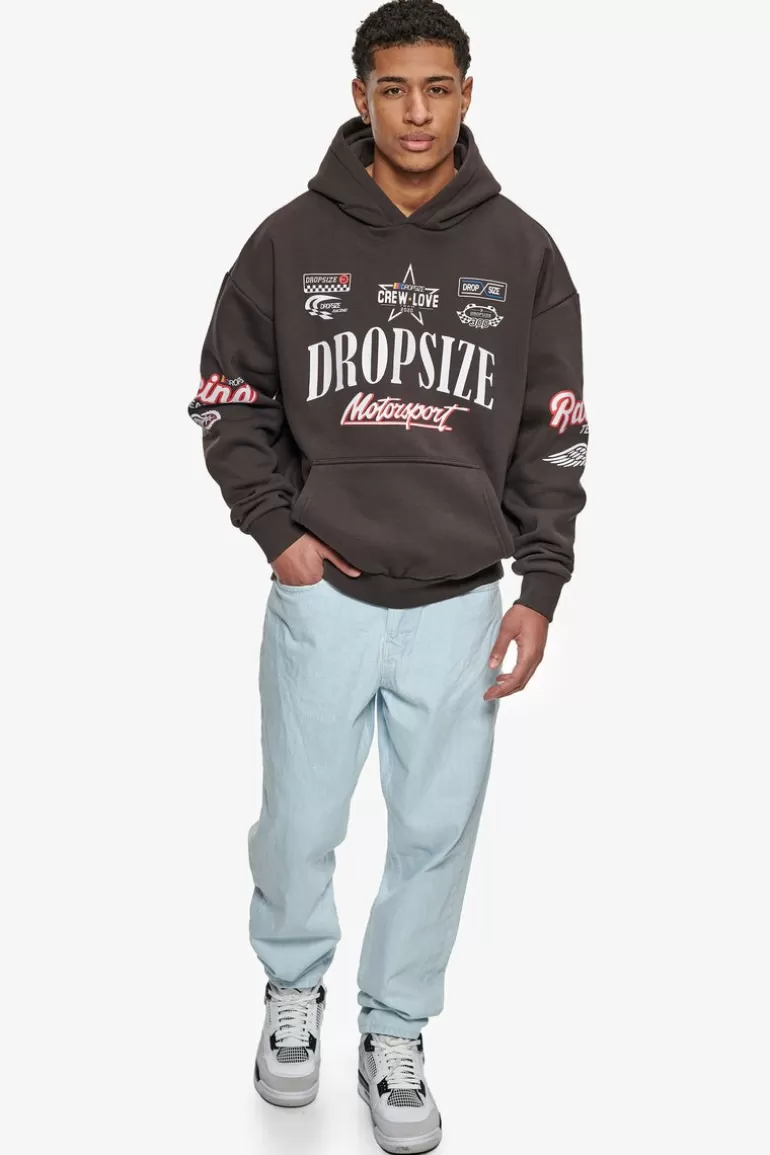 Store Dropsize Heavy Oversize Motorsport Hoodie Washed Black