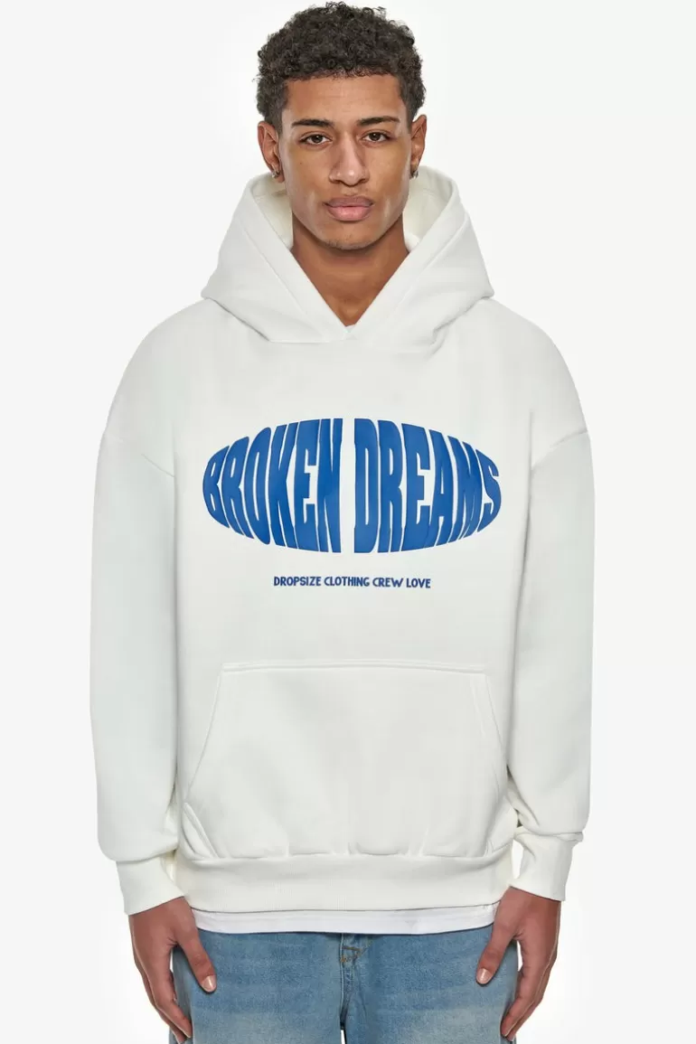 Cheap Dropsize Heavy Oversize Oval Broken Dreams Hoodie Cream White