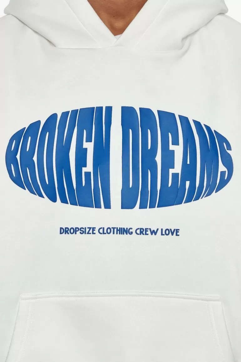Cheap Dropsize Heavy Oversize Oval Broken Dreams Hoodie Cream White