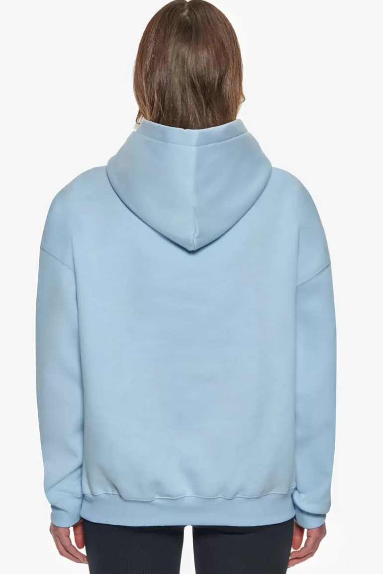 Online Dropsize Heavy Oversize Pray Love Hustle Embo Hoodie Baby Blue