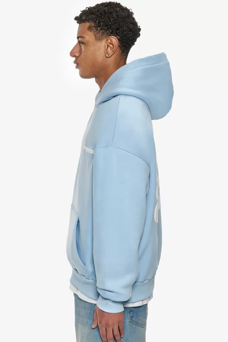 Store Dropsize Heavy Oversize Pray Love Hustle Hoodie Baby Blue