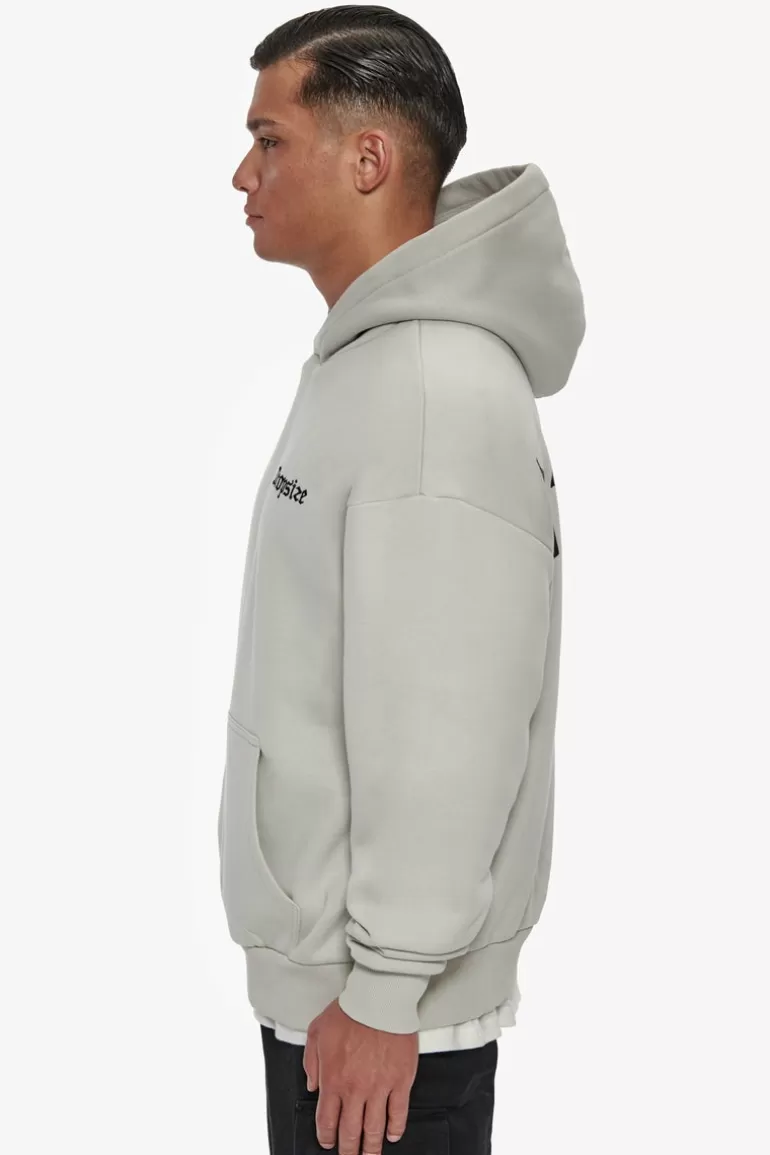 Store Dropsize Heavy Oversize Puffer Logo Backprint Hoodie Quite Grey