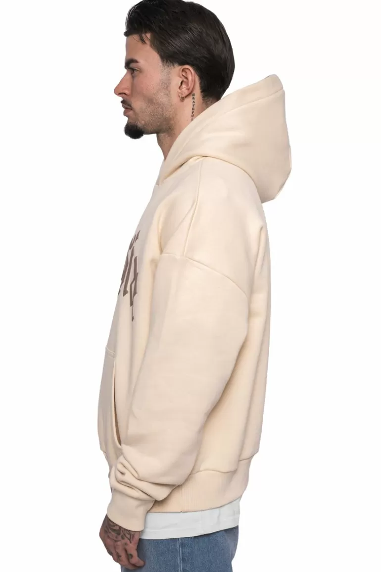 Clearance Dropsize Heavy Oversize Puffer Print Hoodie Navajo Beige