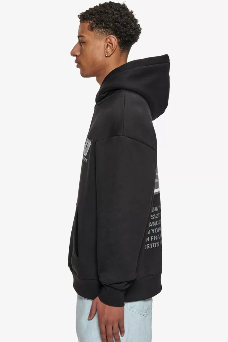 Best Sale Dropsize Heavy Oversize Records Tour Hoodie Black