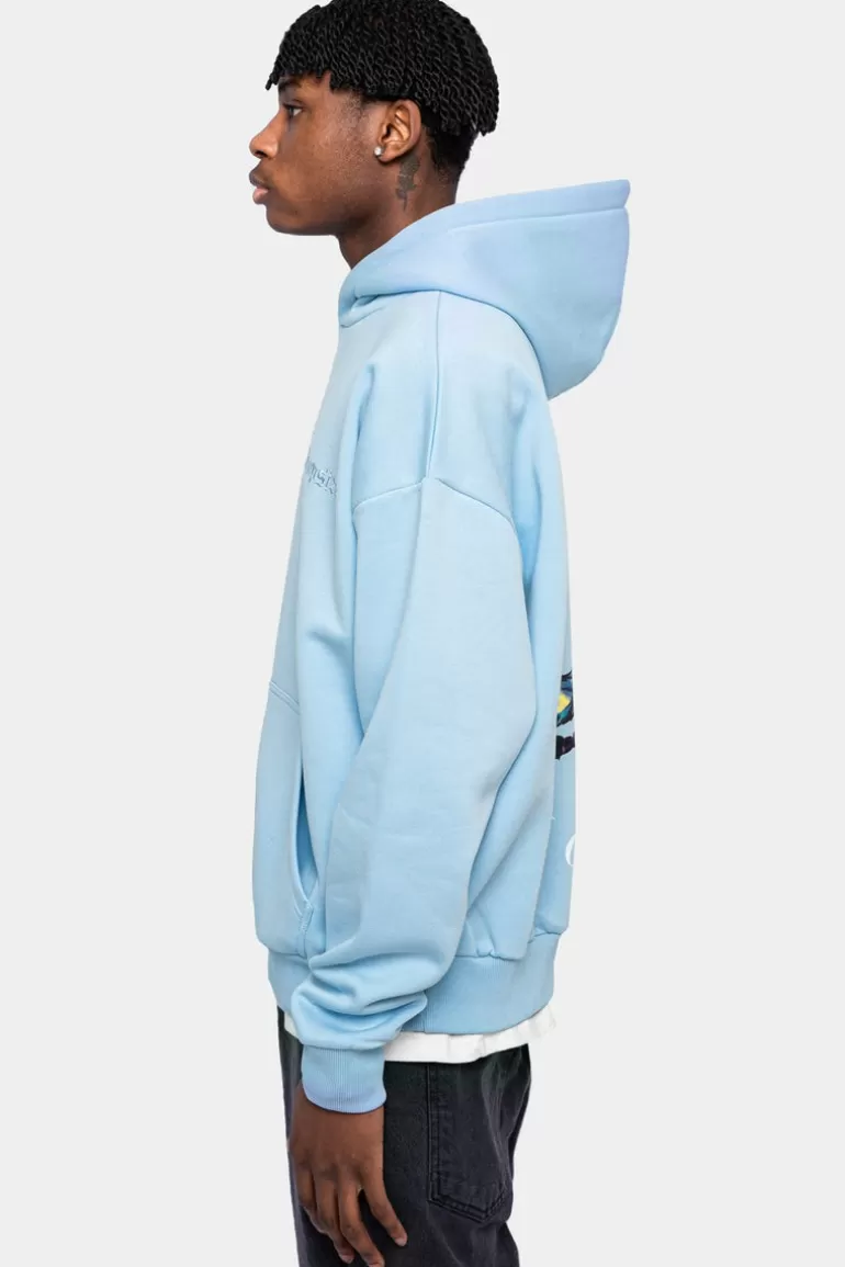Fashion Dropsize Heavy Oversize Scorpion Design Hoodie Baby Blue