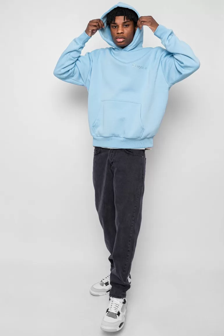 Fashion Dropsize Heavy Oversize Scorpion Design Hoodie Baby Blue
