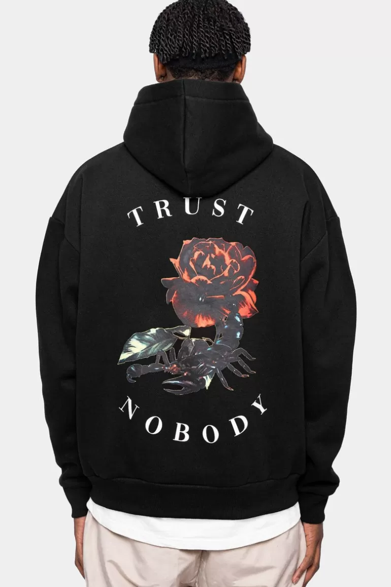 Hot Dropsize Heavy Oversize Scorpion Design Hoodie Black