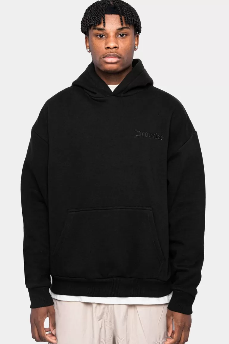 Hot Dropsize Heavy Oversize Scorpion Design Hoodie Black