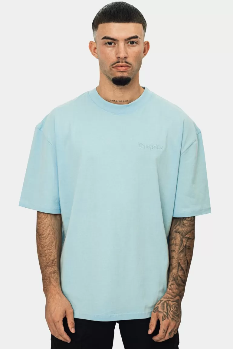 Sale Dropsize Heavy Oversize Scorpion Design T-Shirt Baby Blue