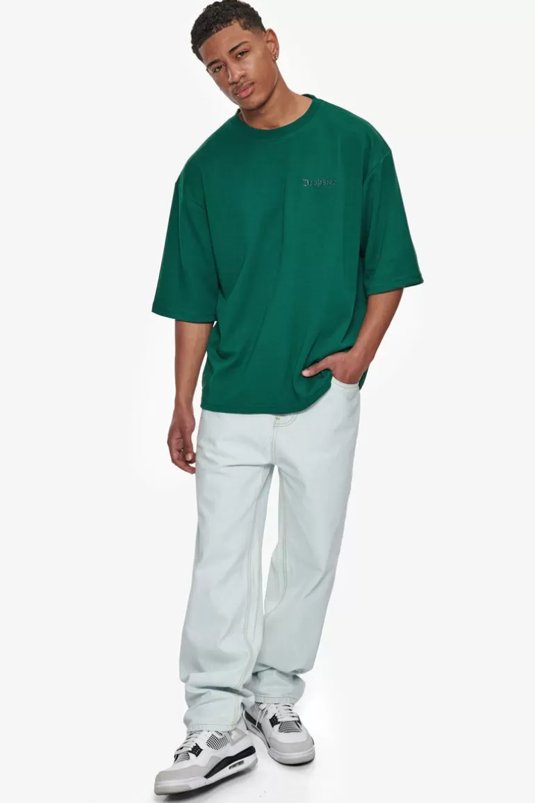 heavy_oversize_silk_embo_tshirt_green_4.webp Sale Dropsize Heavy Oversize Silk Embo T-Shirt Green