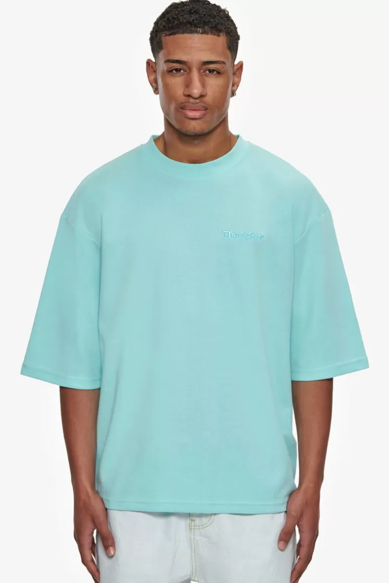 Online Dropsize Heavy Oversize Silk Embo T-Shirt Turquoise