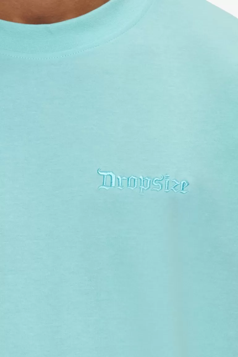 heavy_oversize_silk_embo_tshirt_turquoise_3.webp Online Dropsize Heavy Oversize Silk Embo T-Shirt Turquoise