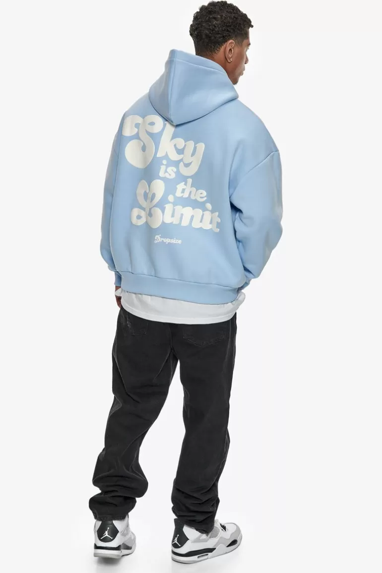 Discount Dropsize Heavy Oversize Sky Is The Limit Hoodie Baby Blue